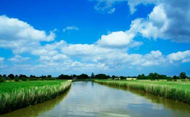 River cruise in Norfolk broads England