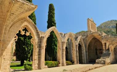 Bellapais Abbey Monastery in Kyrenia Turkish side of the island of Cyprus