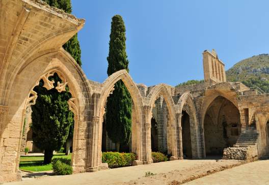Bellapais Abbey Monastery in Kyrenia Turkish side of the island of Cyprus