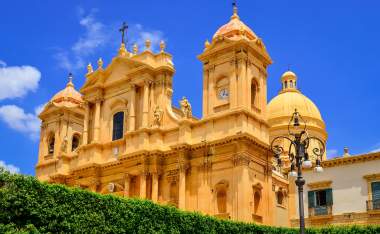 View-of-baroque-style-cathedral-in-old-town-Noto-Sicily-Italy