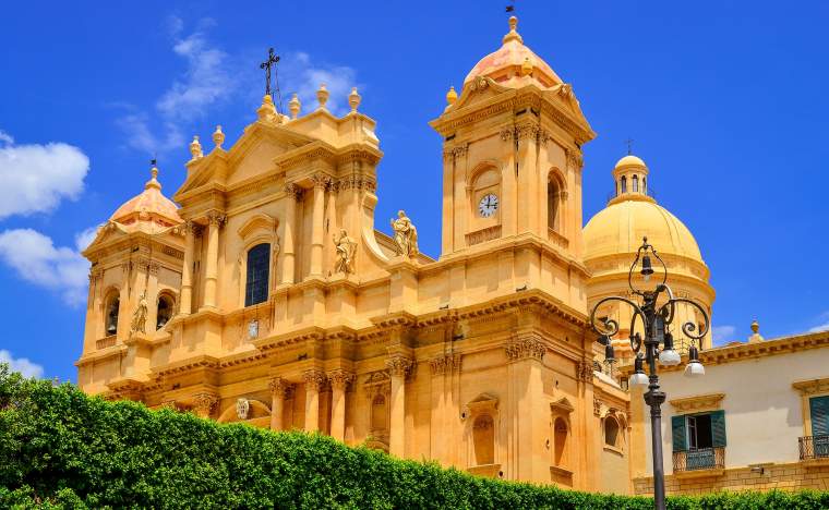 View-of-baroque-style-cathedral-in-old-town-Noto-Sicily-Italy