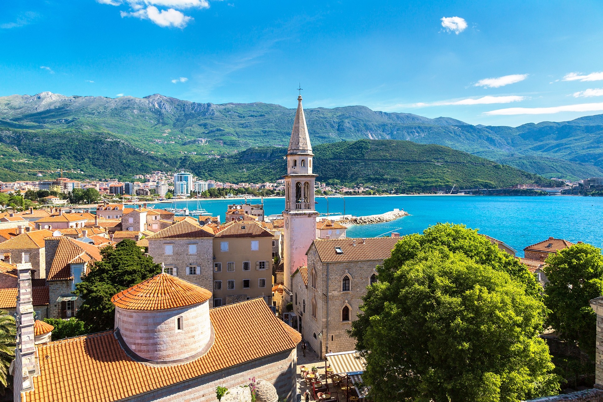 Old-town-in-Budva-in-a-beautiful-summer-day-Montenegro
