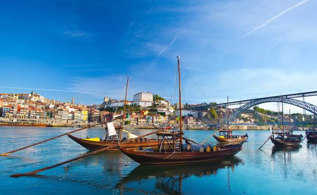 Old-Porto-and-traditional-boats-with-wine-barrels-Portugal