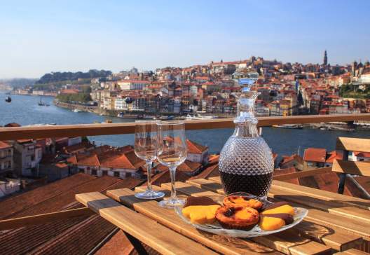Table-with-view-a-wonderful-view-over-the-river-in-Porto-Portugal