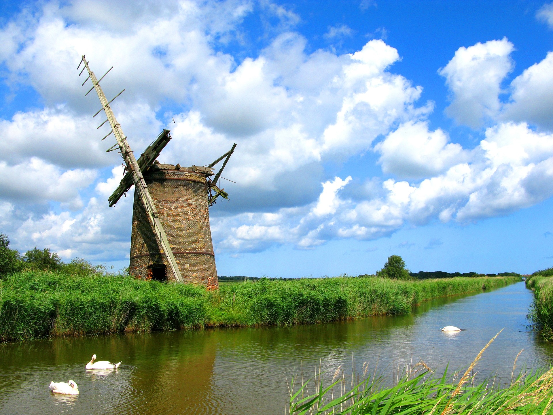 A-Ruined-Windmill-in-the-Norfolk-Broads-England