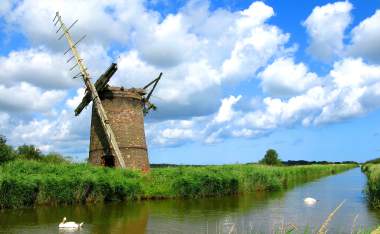 A-Ruined-Windmill-in-the-Norfolk-Broads-England