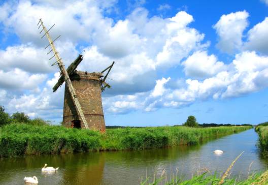 A-Ruined-Windmill-in-the-Norfolk-Broads-England