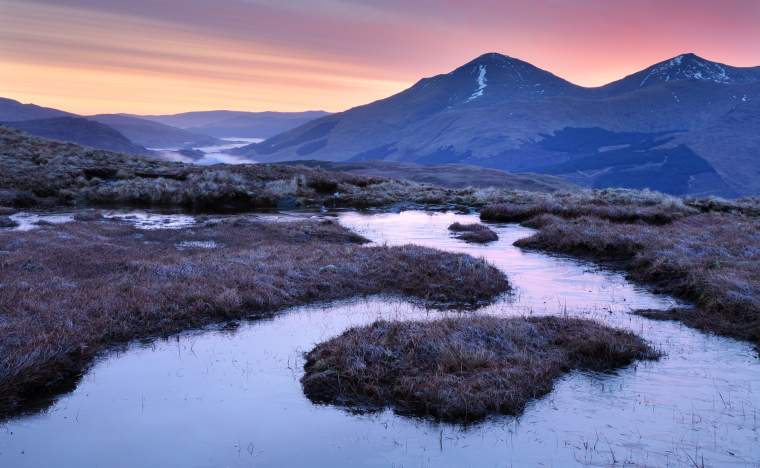 A-winters-dawn-in-the-north-of-Loch-Lomond-and-the-Trossachs-National-park-looking-towards-Chabhair
