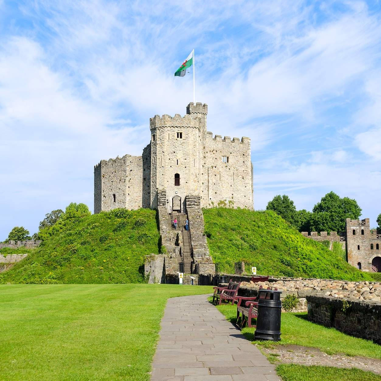 Exterior-of-Cardiff-Castle-Wales-United-Kingdom