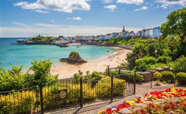 Tenby Beach and Park Pembrokeshire Wales UK